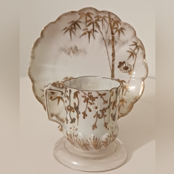 Vintage Demitasse Delicate Handpainted Teacup and Saucer - Picture 2 of 10